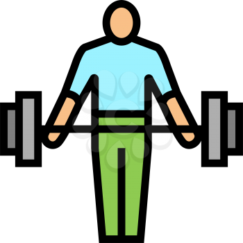 athlete exercising with weight color icon vector. athlete exercising with weight sign. isolated symbol illustration