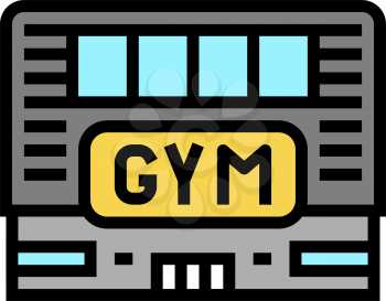 gym building color icon vector. gym building sign. isolated symbol illustration