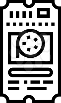 ticket cinema line icon vector. ticket cinema sign. isolated contour symbol black illustration