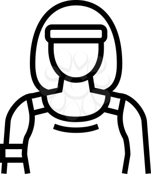 sport woman athlete line icon vector. sport woman athlete sign. isolated contour symbol black illustration