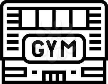 gym building line icon vector. gym building sign. isolated contour symbol black illustration