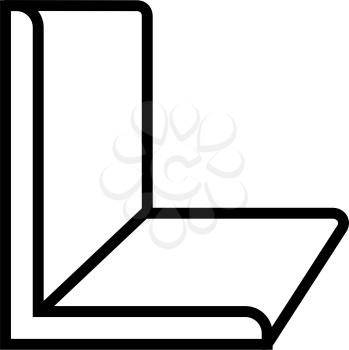 angle metal profile line icon vector. angle metal profile sign. isolated contour symbol black illustration
