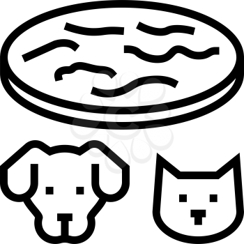 tapeworm animal disease line icon vector. tapeworm animal disease sign. isolated contour symbol black illustration