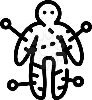 voodoo doll line icon vector. voodoo doll sign. isolated contour symbol black illustration