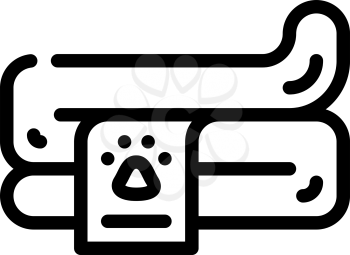 towel for domestic animal line icon vector. towel for domestic animal sign. isolated contour symbol black illustration