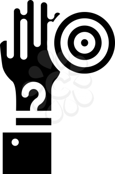 hand phantom ache glyph icon vector. hand phantom ache sign. isolated contour symbol black illustration
