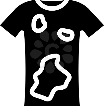 dirty t-shirt clothes glyph icon vector. dirty t-shirt clothes sign. isolated contour symbol black illustration