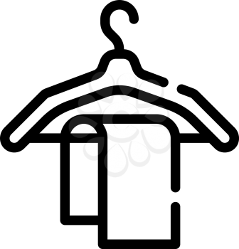 towel on hanger line icon vector. towel on hanger sign. isolated contour symbol black illustration