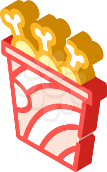 fried chicken legs isometric icon vector. fried chicken legs sign. isolated symbol illustration
