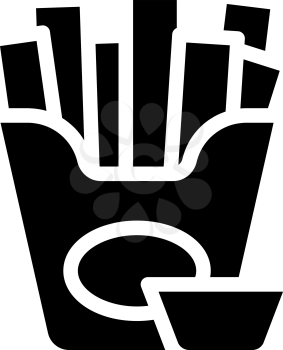 fried potato glyph icon vector. fried potato sign. isolated contour symbol black illustration
