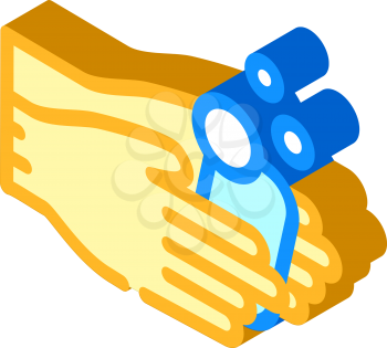washing hand with soap isometric icon vector. washing hand with soap sign. isolated symbol illustration