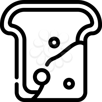 mold on bread line icon vector. mold on bread sign. isolated contour symbol black illustration