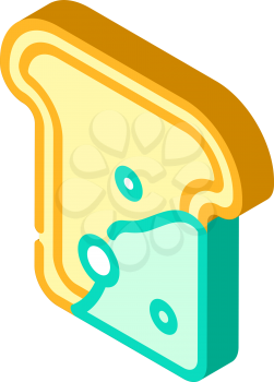 mold on bread isometric icon vector. mold on bread sign. isolated symbol illustration