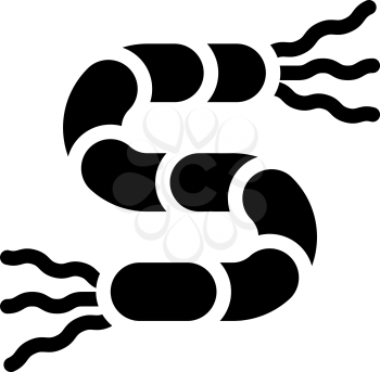 spirilla bacteria glyph icon vector. spirilla bacteria sign. isolated contour symbol black illustration