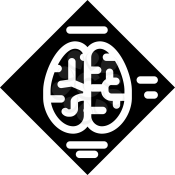 brain microchip artificial intelligence glyph icon vector. brain microchip artificial intelligence sign. isolated contour symbol black illustration