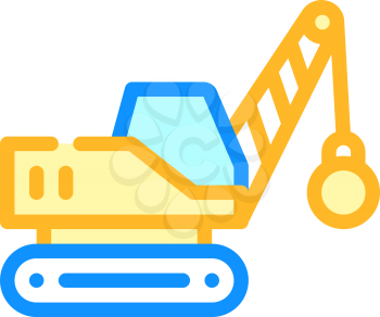 demolition crane color icon vector. demolition crane sign. isolated symbol illustration