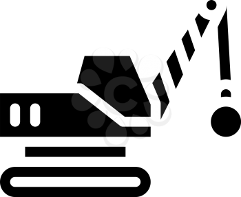 demolition crane glyph icon vector. demolition crane sign. isolated contour symbol black illustration