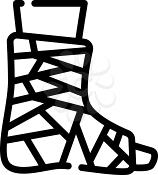 bandaged ankle line icon vector. bandaged ankle sign. isolated contour symbol black illustration