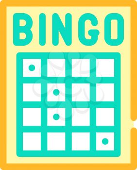 bingo card color icon vector. bingo card sign. isolated symbol illustration