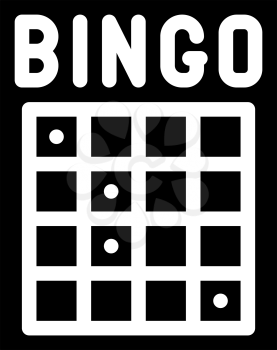 bingo card glyph icon vector. bingo card sign. isolated contour symbol black illustration
