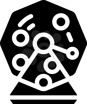 lotto machine with balls glyph icon vector. lotto machine with balls sign. isolated contour symbol black illustration