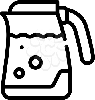 electric kettle line icon vector. electric kettle sign. isolated contour symbol black illustration