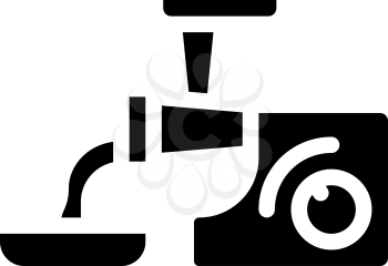 meat grinder glyph icon vector. meat grinder sign. isolated contour symbol black illustration