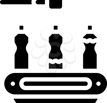 spill conveyor glyph icon vector. spill conveyor sign. isolated contour symbol black illustration