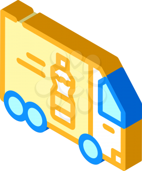 delivering oil truck isometric icon vector. delivering oil truck sign. isolated symbol illustration