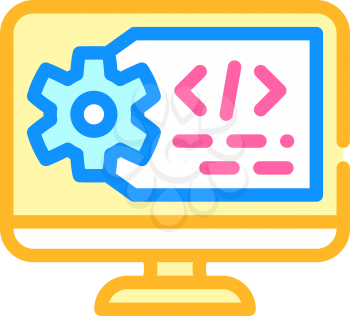 working code computer screen color icon vector. working code computer screen sign. isolated symbol illustration