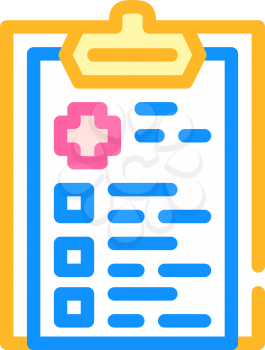 medical checklist color icon vector. medical checklist sign. isolated symbol illustration