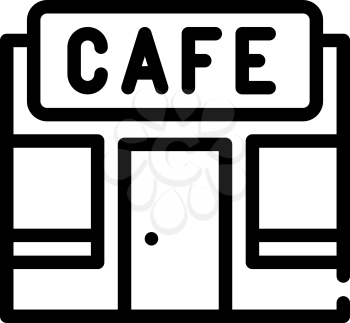 cafe building line icon vector. cafe building sign. isolated contour symbol black illustration