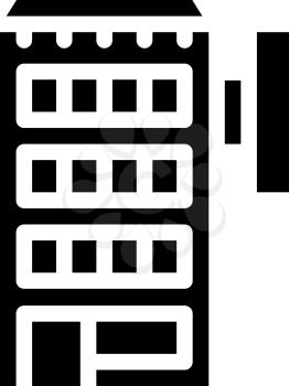 hotel building glyph icon vector. hotel building sign. isolated contour symbol black illustration