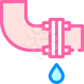 leaking pipe color icon vector. leaking pipe sign. isolated symbol illustration