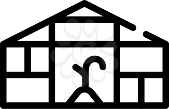 farm greenhouse line icon vector. farm greenhouse sign. isolated contour symbol black illustration