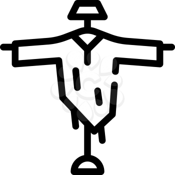 garden scarecrow line icon vector. garden scarecrow sign. isolated contour symbol black illustration