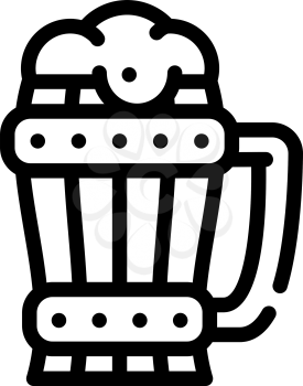 beer cup line icon vector. beer cup sign. isolated contour symbol black illustration