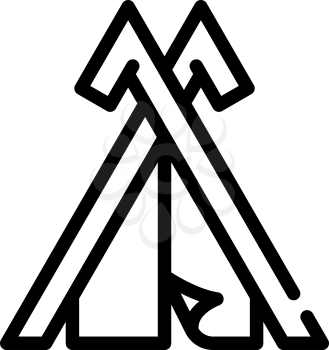 viking house line icon vector. viking house sign. isolated contour symbol black illustration