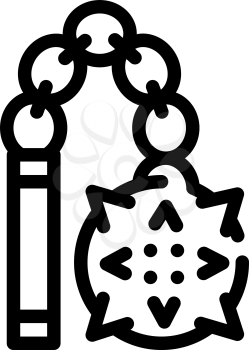 mace weapon line icon vector. mace weapon sign. isolated contour symbol black illustration