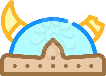 horned viking helmet color icon vector. horned viking helmet sign. isolated symbol illustration