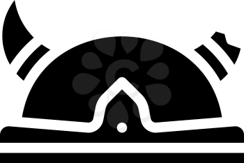 horned viking helmet glyph icon vector. horned viking helmet sign. isolated contour symbol black illustration
