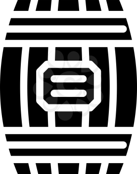wooden barrel glyph icon vector. wooden barrel sign. isolated contour symbol black illustration