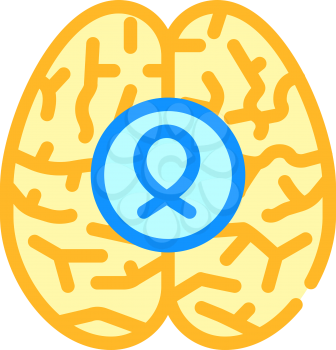 brain cancer color icon vector. brain cancer sign. isolated symbol illustration