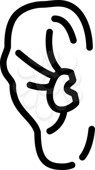 broken wrestler boxer ear line icon vector. broken wrestler boxer ear sign. isolated contour symbol black illustration
