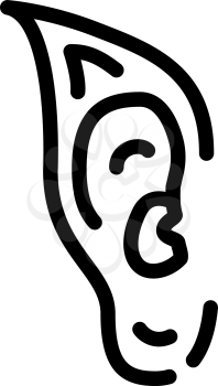 elf ears line icon vector. elf ears sign. isolated contour symbol black illustration