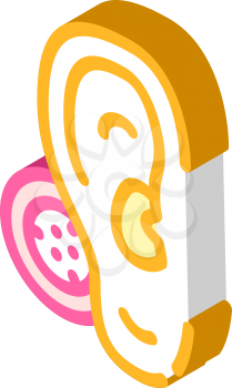 bone conduction hearing aid isometric icon vector. bone conduction hearing aid sign. isolated symbol illustration