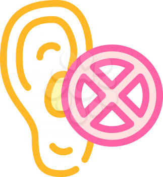 deafness disease color icon vector. deafness disease sign. isolated symbol illustration