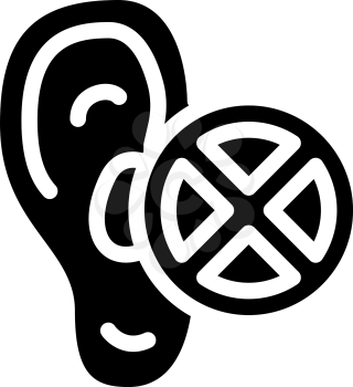 deafness disease glyph icon vector. deafness disease sign. isolated contour symbol black illustration