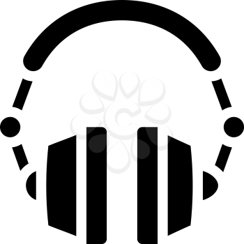 earphones device glyph icon vector. earphones device sign. isolated contour symbol black illustration