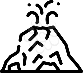eruption volcano line icon vector. eruption volcano sign. isolated contour symbol black illustration
